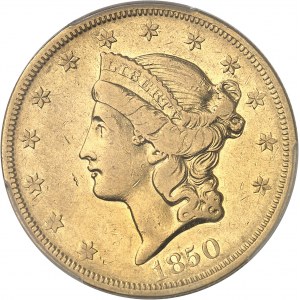 République fédérale des États-Unis d’Amérique (1776-à nos jours). 20 dollars Liberty, sans devise 1850, O, La Nouvelle-Orléans.