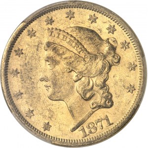 République fédérale des États-Unis d’Amérique (1776-à nos jours). 20 dollars Liberty 1871, S, San Francisco.