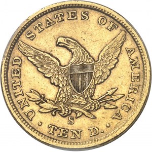 République fédérale des États-Unis d’Amérique (1776-à nos jours). 10 dollars Liberty, sans devise 1866, S, San Francisco.