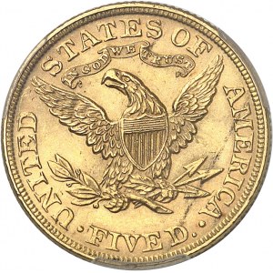 République fédérale des États-Unis d’Amérique (1776-à nos jours). 5 dollars Liberty 1893, Philadelphie.