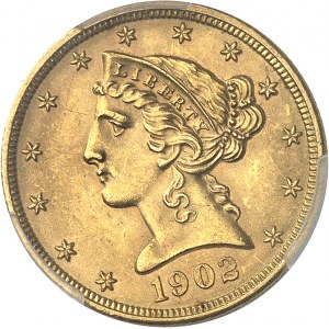 République fédérale des États-Unis d’Amérique (1776-à nos jours). 5 dollars Liberty 1902, Philadelphie.