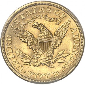 République fédérale des États-Unis d’Amérique (1776-à nos jours). 5 dollars Liberty 1903, Philadelphie.