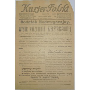 Kurjer Polski - Narutowicz Prezydentem, 9 Grudnia 1922 r.