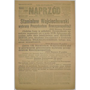 Naprzód - S. Wojciechowski Prezydentem, 20 grudnia 1922