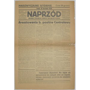 Naprzód - Aresztowanie Posłów Centrolewu, 10.09.1930