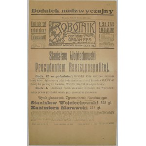 Robotnik - S. Wojciechowski Prezydentem, 20 Grudnia 1922