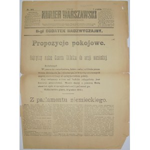 Kurjer Warszawski- Niemcy Oferują Pokój, 12 grudnia 1916