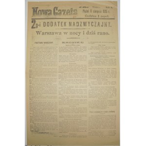 Nowa Gazeta - Warszawa W I W.ś., 6 sierpnia 1915 r.