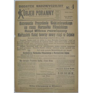 Kurjer Poranny- Dymisje Prezydenta I Rządu, 15.05.1926