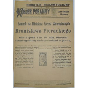 Kurjer Poranny - Zabójstwo B. Pierackiego, 15 Czerwca 1934 r.