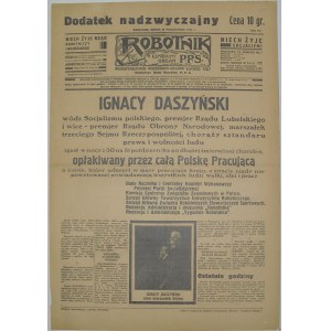 Robotnik - Zmarł I. Daszyński , 31 października 1936r.