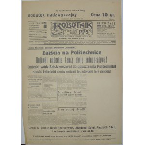 Robotnik - Protesty Na Politechnice, 11 marca 1936r.