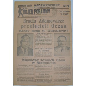 Kurjer Poranny - Przelot Adamowiczów, 30 Czer. 1934