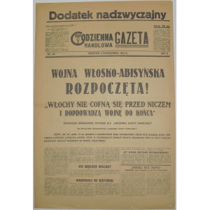 Codz. Gazeta Handlowa - Wojna W Etiopii, 3.10.1935
