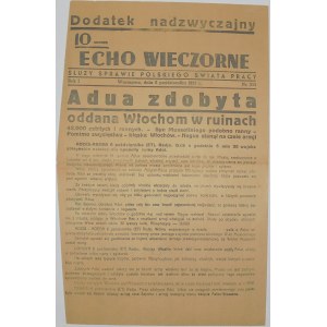 Echo Wieczorne - Wojna W Etiopii/Abisynii, 6.10.1935