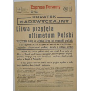 Express Poranny - Ultimatum Dla Litwy, 19 Marca 1938 r.