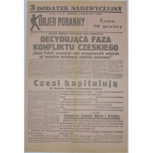 Kurjer Poranny - Sprawa Zaolzia, cd., 21 Września 1938 r.