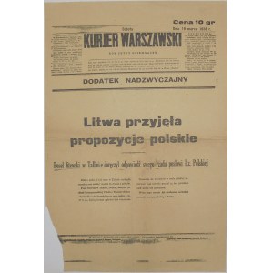 Kurjer Warszawski - Ultimatum dla Litwy, 19.03.1938