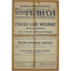 Nowa Prawda - Ultimatum Wobec Litwy, 17 marca 1938r.