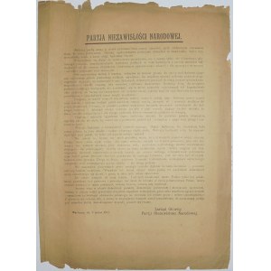 1917r.-Program Partii Niezawisłości Narodowej