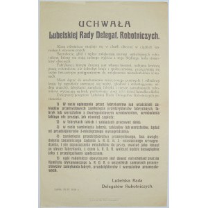 1919 - Uchwała Lub. Rady Deleg. Robotniczych