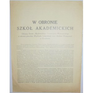 1922 - odezwa Senatu Akademickiego UW