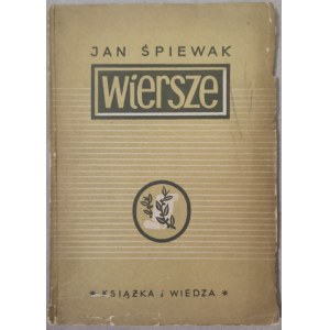 Śpiewak Jan - Wiersze, 1950, Z Dedykacją