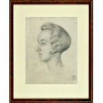 MALARZ NIEROZPOZNANY, Głowa kobiety z lewego profilu, 1925