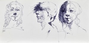 Roman BANASZEWSKI (1932-2021), Szkice popiersia kobiet w różnych ujęciach