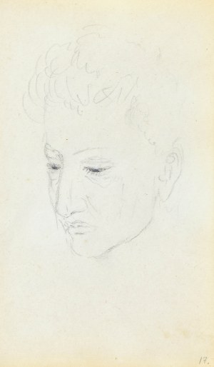 Jacek MALCZEWSKI (1854-1929), Szkic twarzy młodego mężczyzny z lewego trzy-czwarte