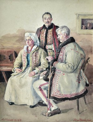 Józef PIENIĄŻEK (1888-1953), Rodzina z Niedźwiedzia, 1934