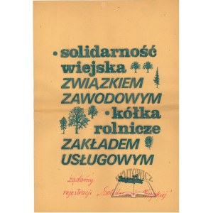 SOLIDARNOŚĆ wiejska Związkiem Zawodowym.