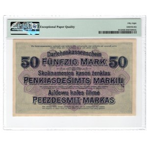 KOWNO - 50 marek 1918 - seria A - PMG 58 EPQ