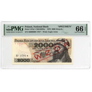 WZÓR/SPECIMEN - 2.000 złotych 1979 - seria S - PMG 66 EPQ