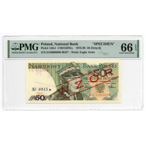 WZÓR/SPECIMEN - 50 złotych 1986 - seria EG - PMG 66 EPQ