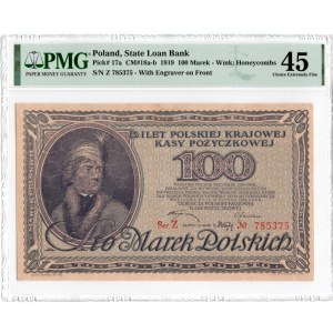 100 marek polskich 1919 - seria Z - PMG 45