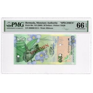 Bermuda - Specimen - 20 dolarów 2009 - PMG 66 EPQ