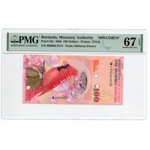 Bermuda - Specimen - 100 dolarów 2009 - PMG 67 EPQ - MAX NOTA
