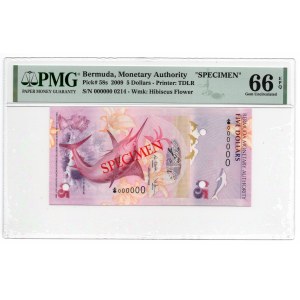 Bermuda - Specimen - 5 dolarów 2009 - PMG 66 EPQ