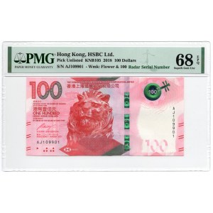 Hong Kong - 100 Dolarów 2018 - PMG 68 EPQ