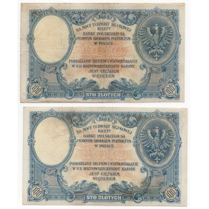 Zestaw 2 sztuk - 100 złotych 1919 - Seria S.C.