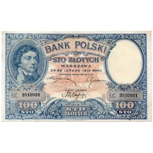 100 złotych 1919 - Seria S.B.