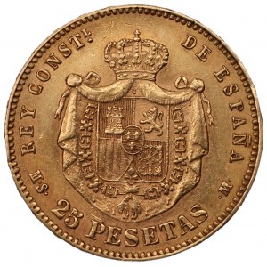 HISZPANIA - Król Alfons XII (1875-1885) - 25 pesetas 1880