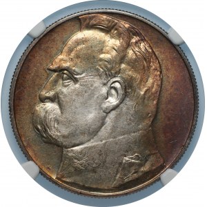 II RP - 10 złotych 1936 - Józef Piłsudski - NGC UNC Details