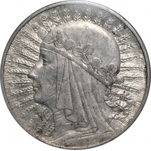 II RP - 10 złotych 1932 - Głowa kobiety BZM - PCG MS68