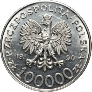 100.000 złotych 1990 - Solidarność - TYP A - PCG MS70