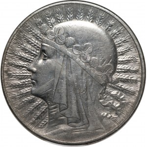 II RP - 10 złotych 1932 - Głowa kobiety BZM - PCG MS68