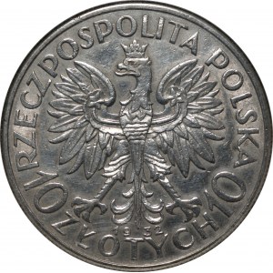 II RP - 10 złotych 1932 - Głowa kobiety BZM - PCG MS68