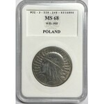 II RP - 10 złotych 1932 - Głowa kobiety BZM - PCG MS68