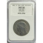 II RP - 10 złotych 1933 - Głowa kobiety - PCG MS68